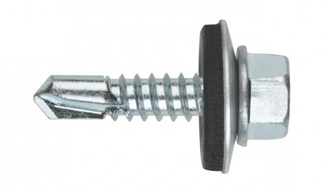 Șurub autoforant cap hexagonal cu șaibă cauciucată pentru metal